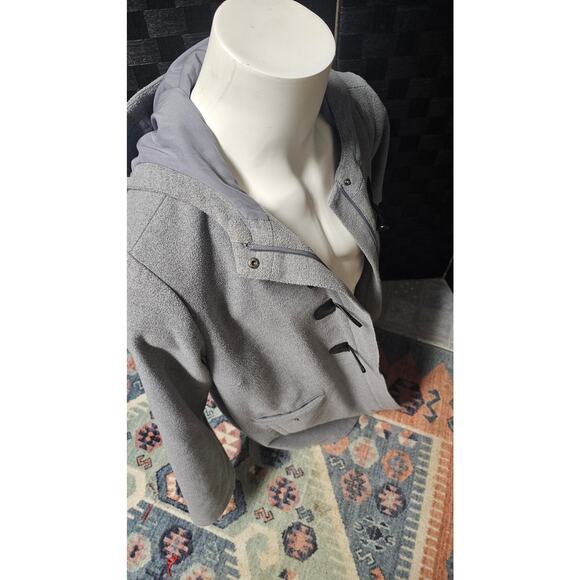 J Jill Wool Angora Toggle Buttons Gray  Coat Size XL Pockets Hood - Picture 9 of 10